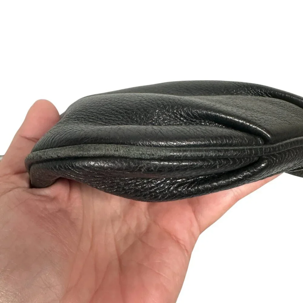 Tory Burch Black Stacked T Book Bag Pebbled Leather Crossbody - Picture 15 of 16